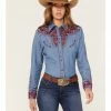 Scully Women's Floral Tooled Embroidered Long Sleeve Western Shirt -Scully Shop 2000378354 600 P1