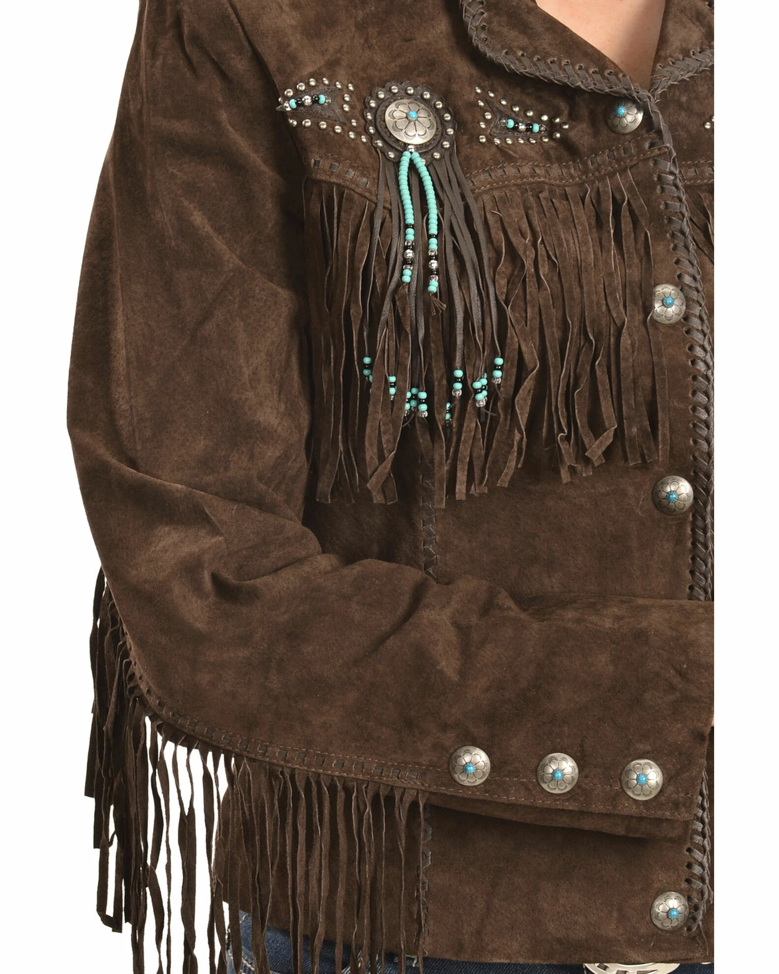 Scully Fringe & Beaded Boar Suede Leather Jacket For Women's Chamois 8 Scully Fringe & Beaded Boar Suede Leather Jacket For Women's Chamois - Image 6