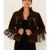 Scully Fringe & Beaded Boar Suede Leather Jacket For Women's Chamois -Scully Shop 225958 47 P1