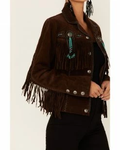 Scully Fringe & Beaded Boar Suede Leather Jacket For Women's Chamois 14 Scully Fringe & Beaded Boar Suede Leather Jacket For Women's Chamois -Scully Shop 225958 47 P2