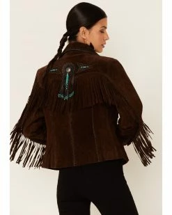 Scully Fringe & Beaded Boar Suede Leather Jacket For Women's Chamois 15 Scully Fringe & Beaded Boar Suede Leather Jacket For Women's Chamois -Scully Shop 225958 47 P3