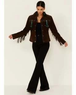 Scully Fringe & Beaded Boar Suede Leather Jacket For Women's Chamois 16 Scully Fringe & Beaded Boar Suede Leather Jacket For Women's Chamois -Scully Shop 225958 47 P4