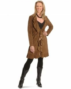 Scully Women's Ruffle Coat Brown