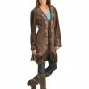 Scully Women's Fringe Embroidered Suede Coat Brown -Scully Shop 225C21 41 P1