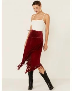 Scully Women's Fringe Skirt Red -Scully Shop 225D49 70 P1