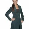 Scully Embroidered Boar Suede Long Coat For Women's