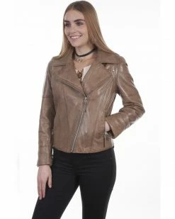 Scully Dyed Lamb Motorcycle Jacket For Women's Mint -Scully Shop 225F75 295 P1