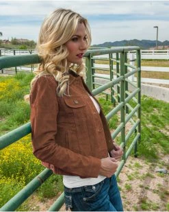 Scully Women's Classic Boar Suede Jacket Brown -Scully Shop 225H63 41 P1 1