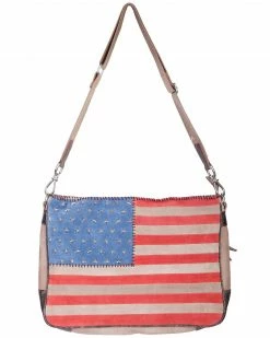 Scully Women's Suede American Flag Crossbody Bag Patriotic