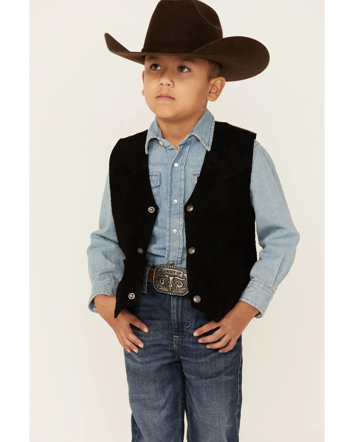Scully Kid's Boar Suede Vest For Boys' Black 8 Scully Kid's Boar Suede Vest For Boys' Black - Image 6