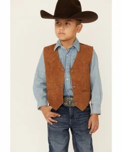 Scully Kid's Boar Suede Vest For Boys' Black 15 Scully Kid's Boar Suede Vest For Boys' Black -Scully Shop 266C65 N4 P1