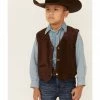 Scully Kid's Boar Suede Vest For Boys' Black -Scully Shop 266C65 Y6 P1