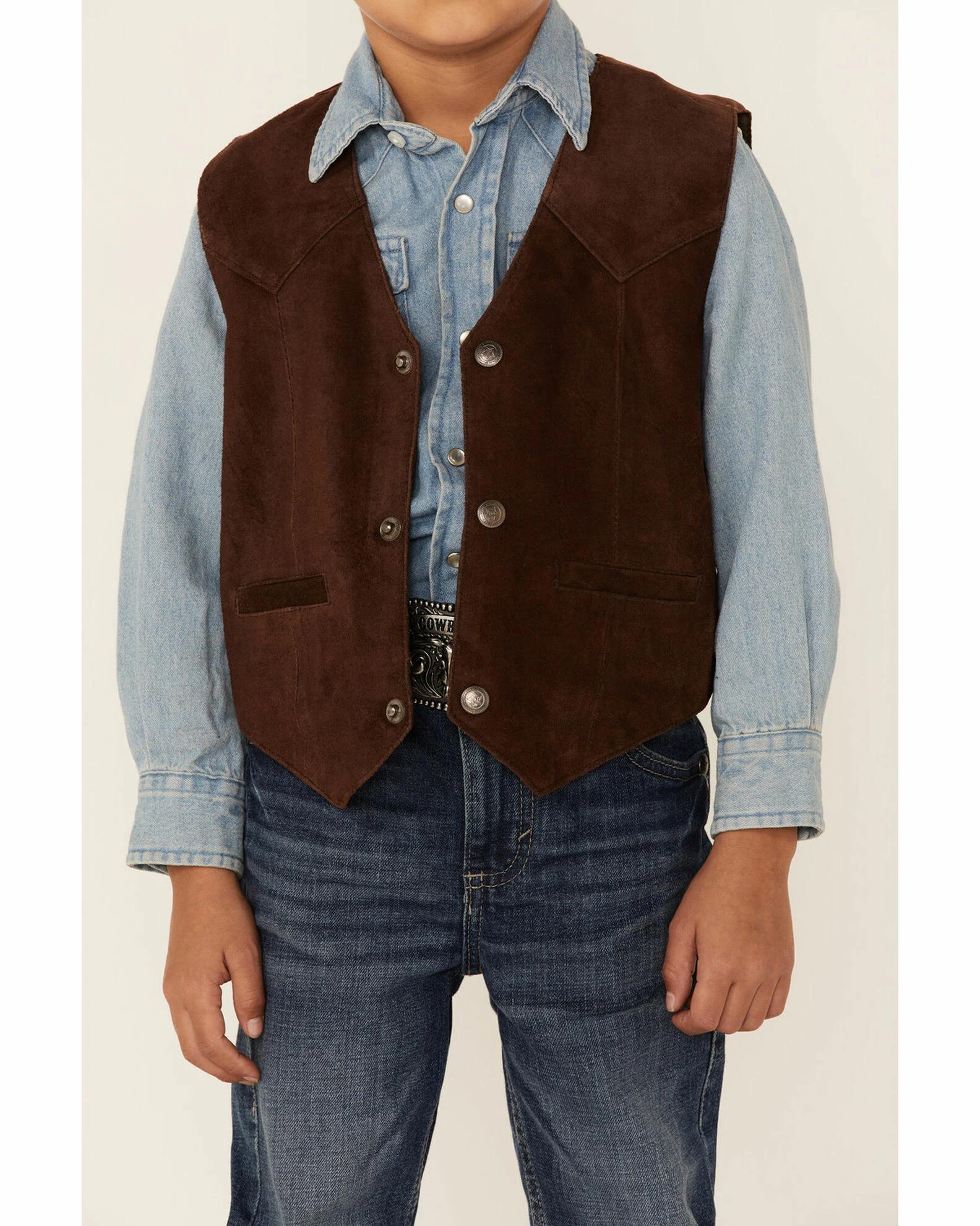 Scully Kid's Boar Suede Vest For Boys' Black 4 Scully Kid's Boar Suede Vest For Boys' Black - Image 2