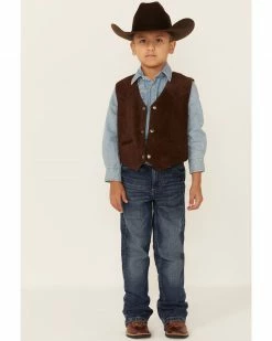 Scully Kid's Boar Suede Vest For Boys' Black 12 Scully Kid's Boar Suede Vest For Boys' Black -Scully Shop 266C65 Y6 P4