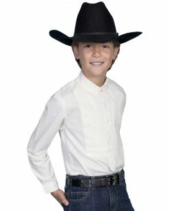 Scully Boys' Tuxedo Front Shirt Black