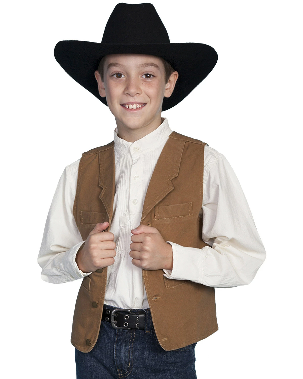Scully Boys' Canvas Vest Brown 4 Scully Boys' Canvas Vest Brown - Image 2