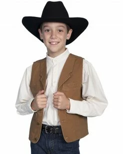 Scully Boys' Canvas Vest Brown