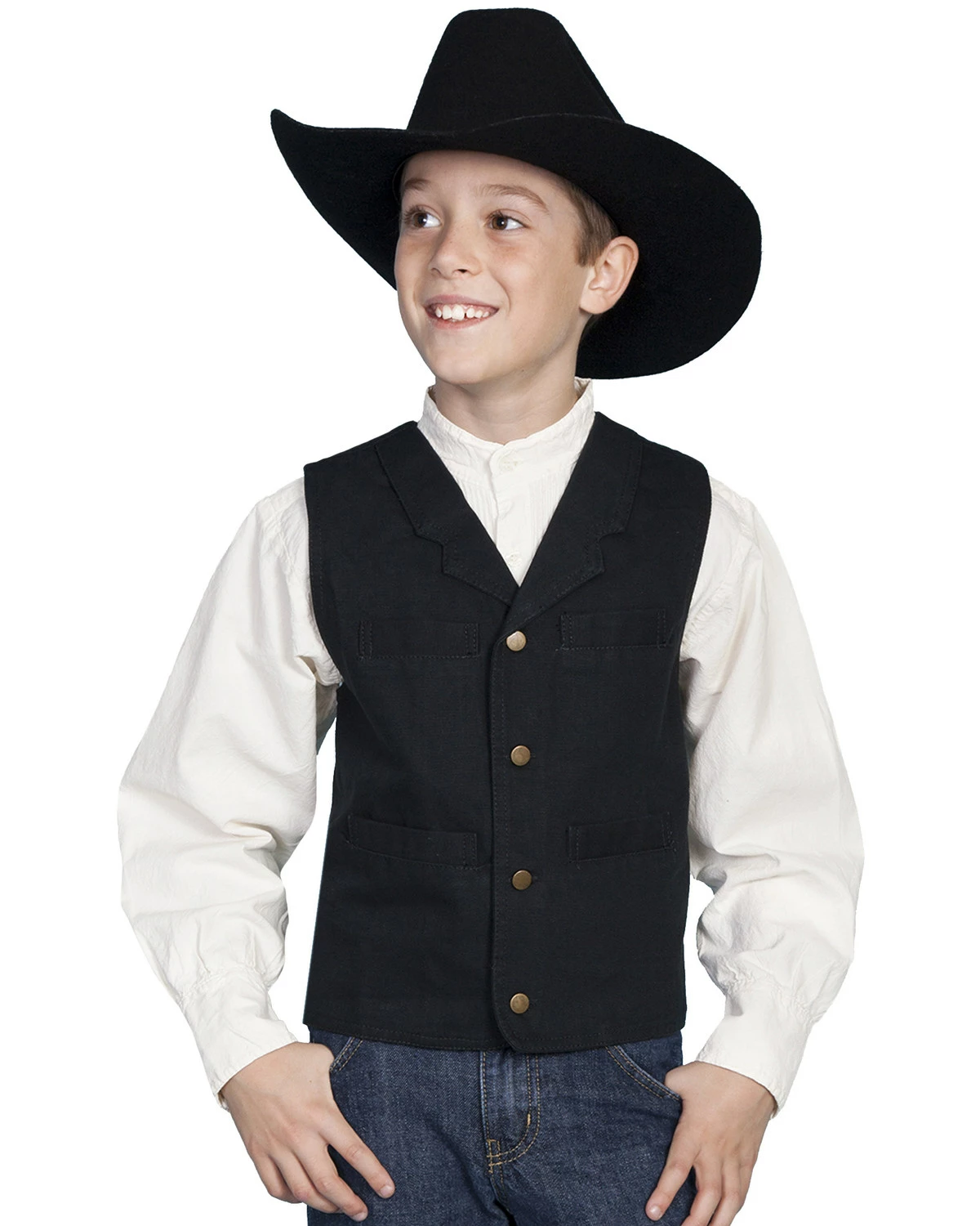 Scully Boys' Canvas Vest Brown 5 Scully Boys' Canvas Vest Brown - Image 3