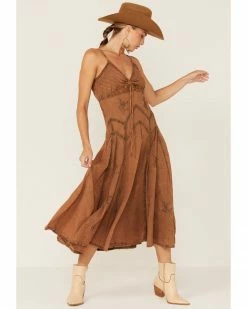 Scully Women's Long Spaghetti Strap Dress Copper -Scully Shop 356G17 56 P1 1