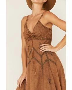 Scully Women's Long Spaghetti Strap Dress Copper -Scully Shop 356G17 56 P3