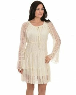 Scully Women's Solid Lined Lace Dress Ivory 13 Scully Women's Solid Lined Lace Dress Ivory -Scully Shop 356G26 103 P1 1