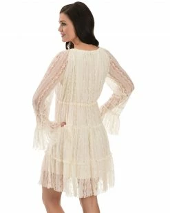 Scully Women's Solid Lined Lace Dress Ivory 10 Scully Women's Solid Lined Lace Dress Ivory -Scully Shop 356G26 103 P2