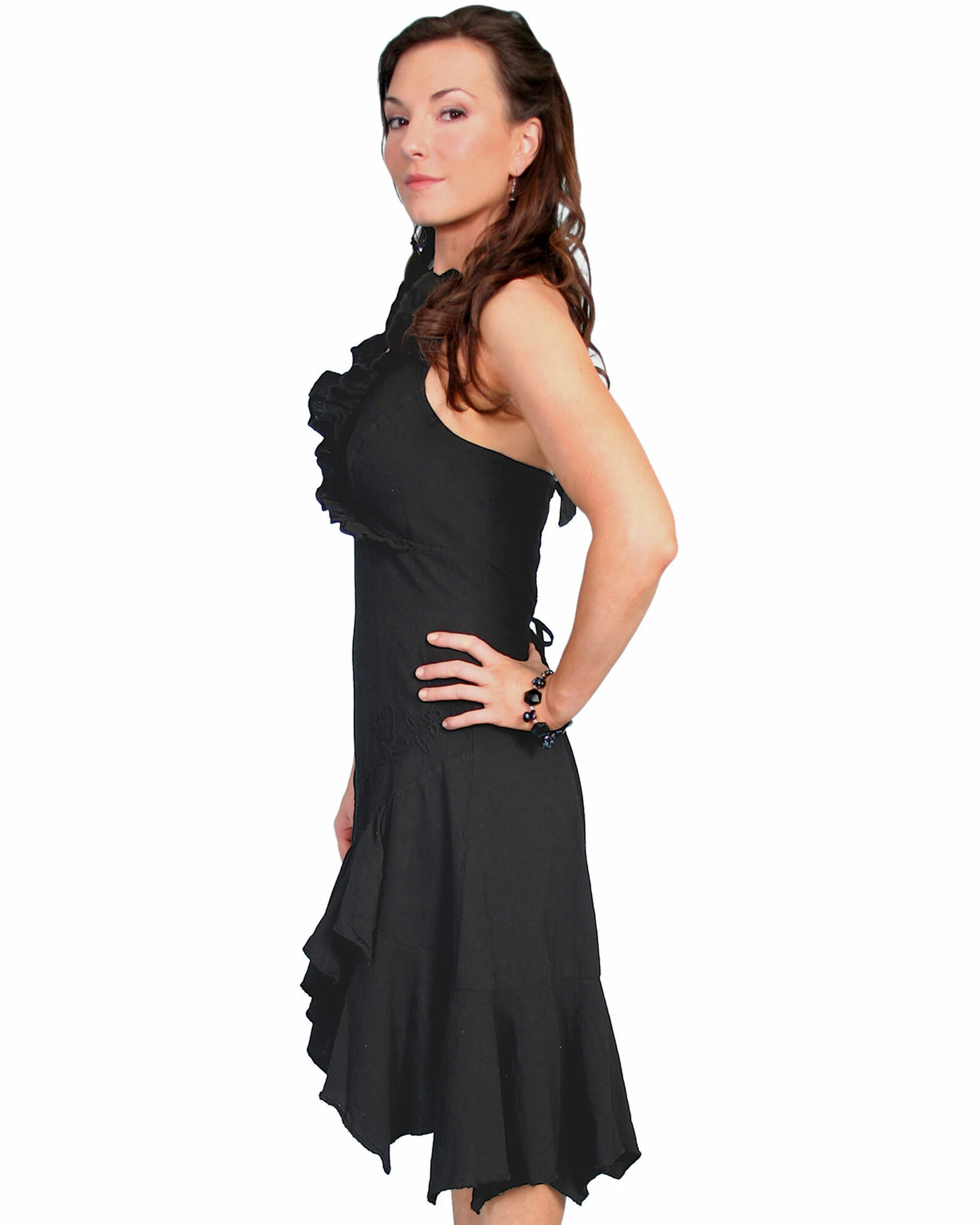 Scully Women's Ruffled Halter Dress Black 4 Scully Women's Ruffled Halter Dress Black - Image 2