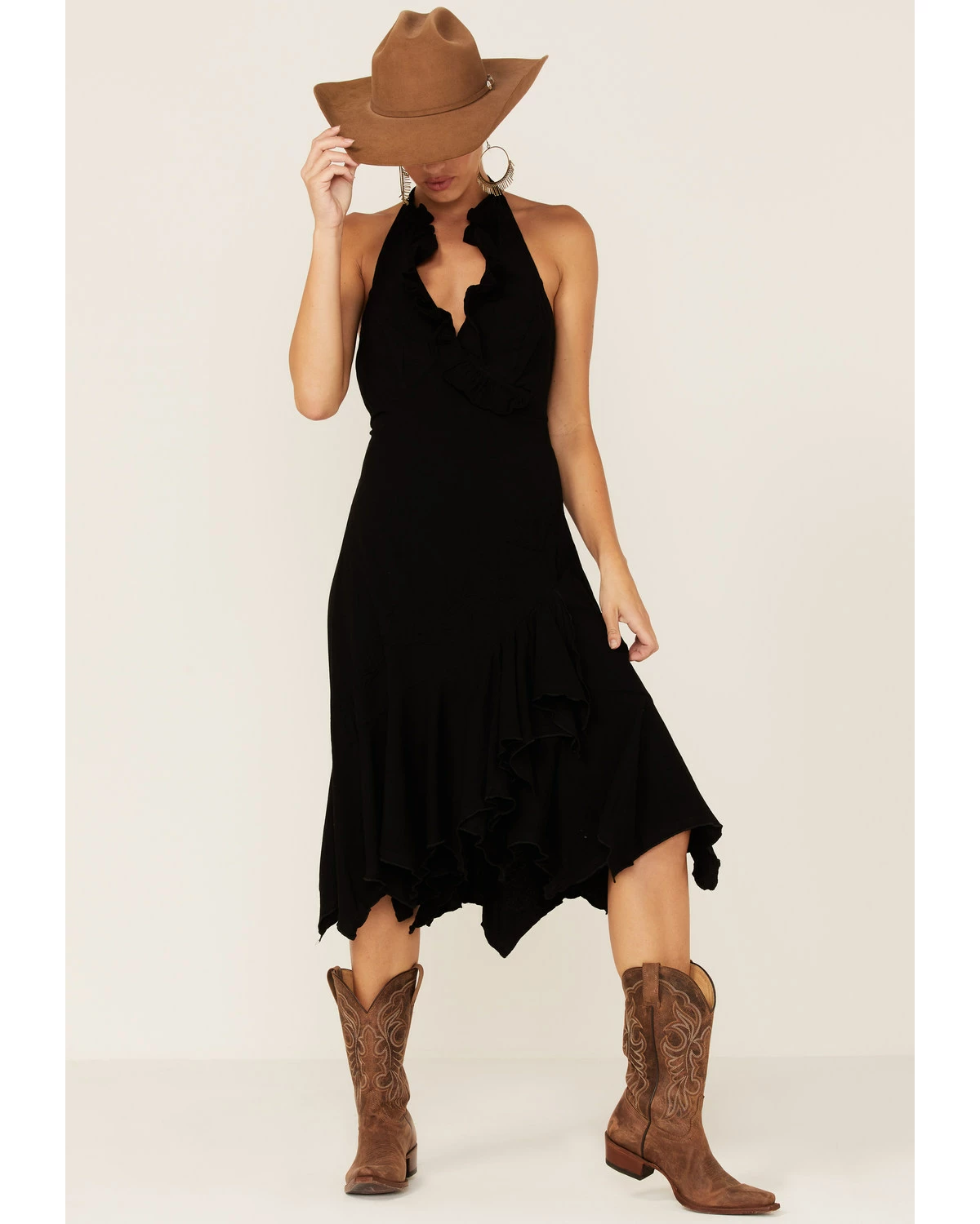 Scully Women's Ruffled Halter Dress Black 8 Scully Women's Ruffled Halter Dress Black - Image 6