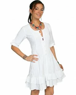 Scully Sweetheart Lace Up Back Dress For Women's White 8 Scully Sweetheart Lace Up Back Dress For Women's White -Scully Shop 356G52 01 P1