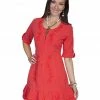 Scully Sweetheart Lace Up Back Dress For Women's White -Scully Shop 356G52 JX P1