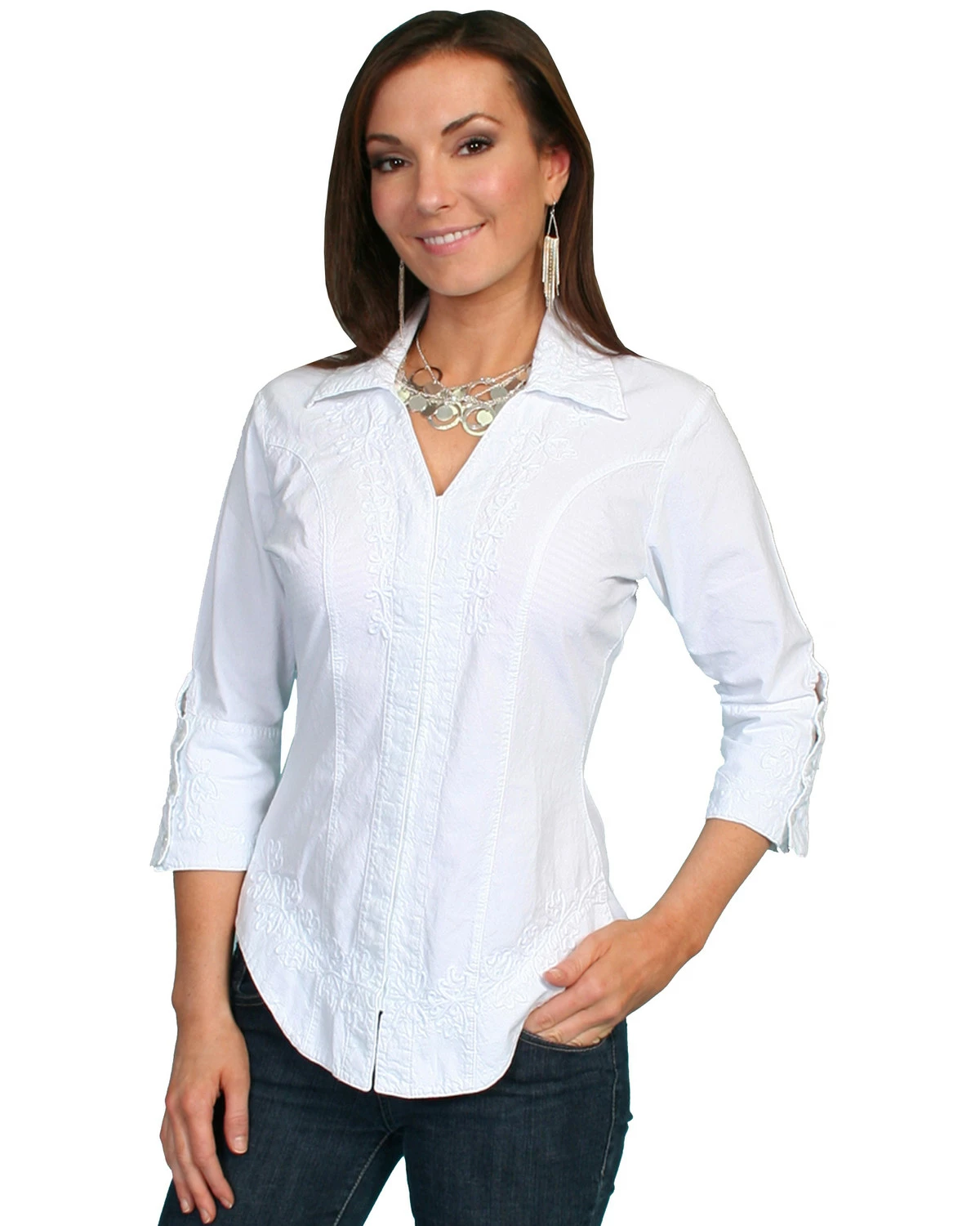 Scully Women's 3/4 Sleeve Blouse Black 5 Scully Women's 3/4 Sleeve Blouse Black - Image 3