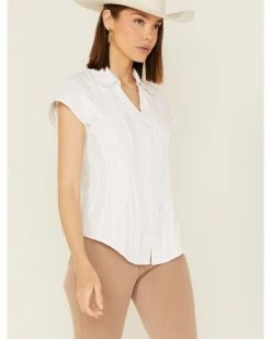 Scully Women's Cap Sleeve Cantina Shirt Black