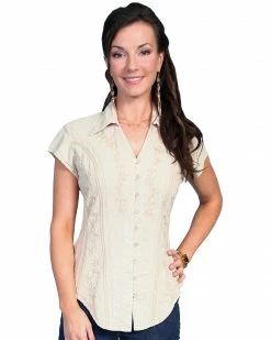 Scully Women's Cap Sleeve Cantina Shirt Black -Scully Shop 658D98 28 P1