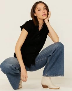 Scully Women's Cap Sleeve Cantina Shirt Black -Scully Shop 658D98 89 P1